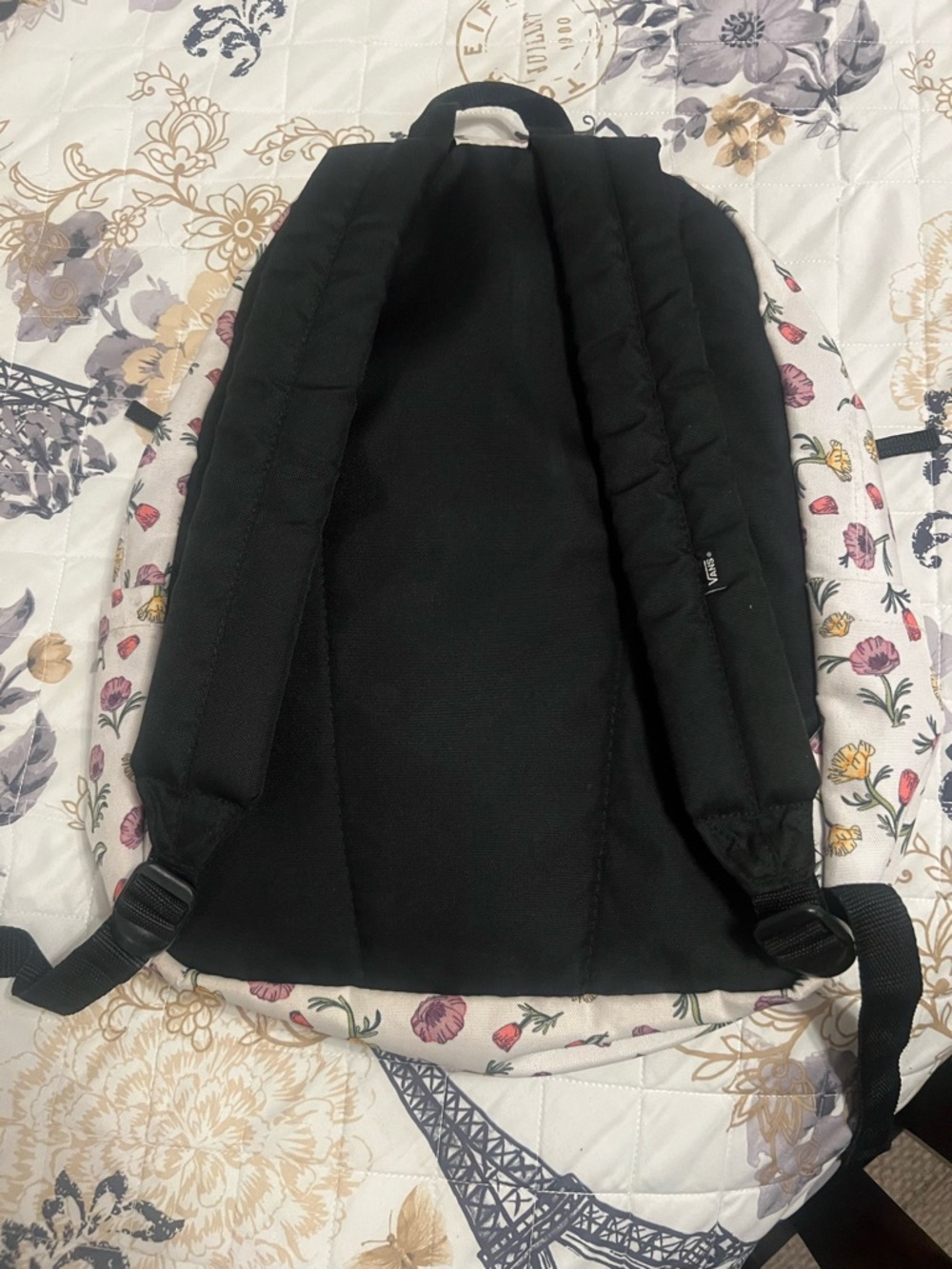 Vans Cream Floral Backpack with Pink and Yellow Flowers - Picture 2 of 2
